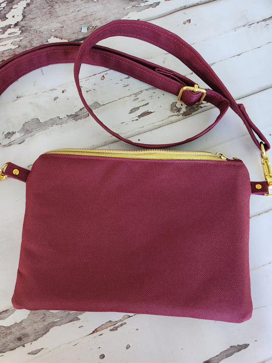 Maroon Essential Crossbody Clutch - Canvas - Autumn